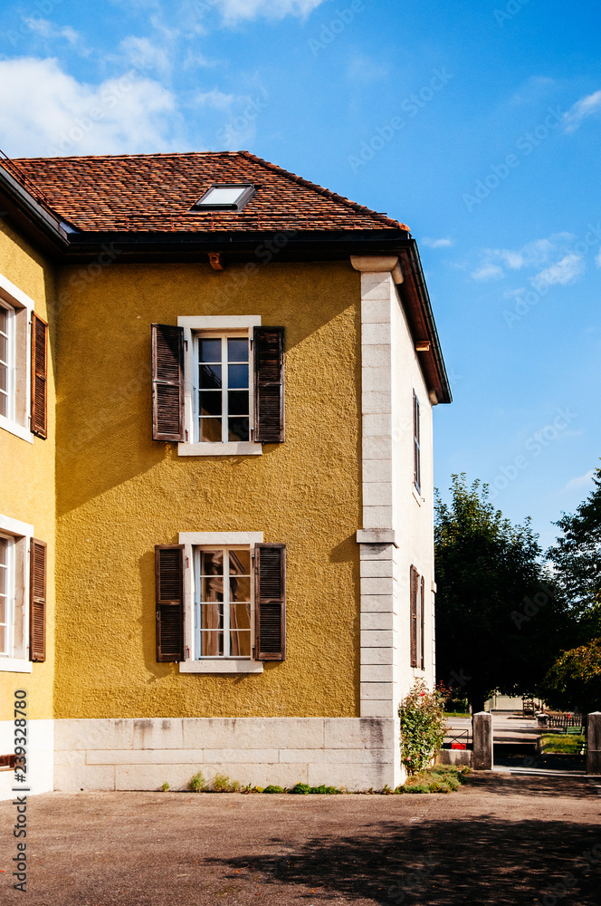 Vintage buildiing of La Chaux de Fonds, Switzerland