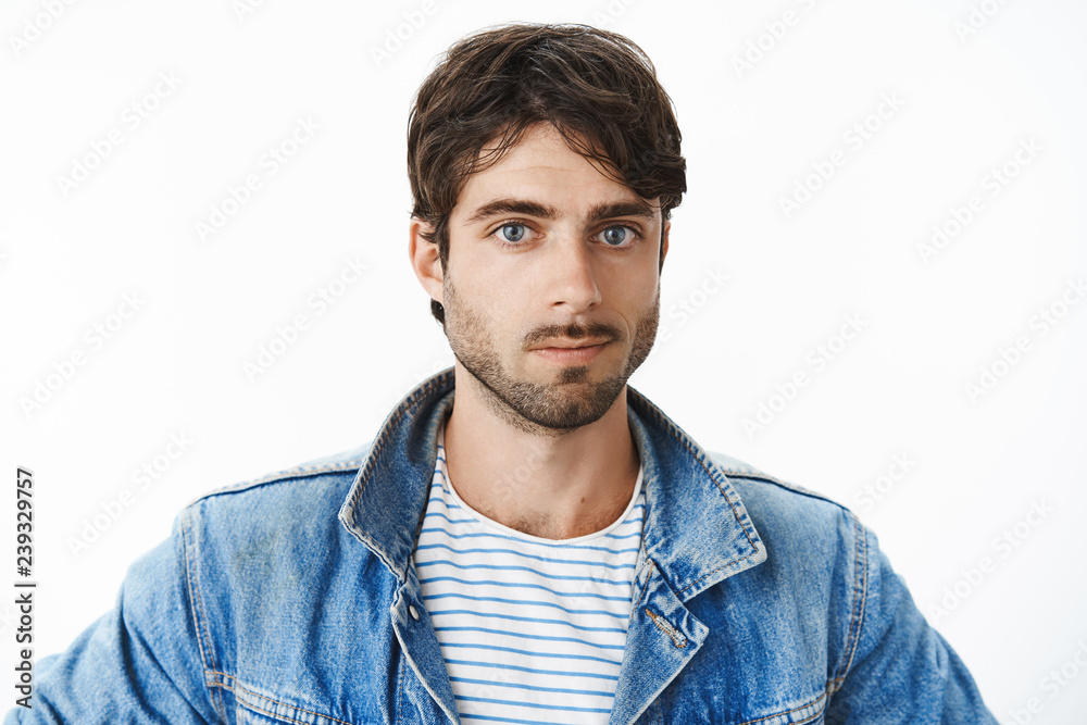 Portrait on Blue Eyed Attractive Man Stock Image - Image of face