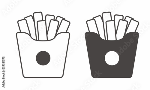 Simple illustration of french fries isolated on white 