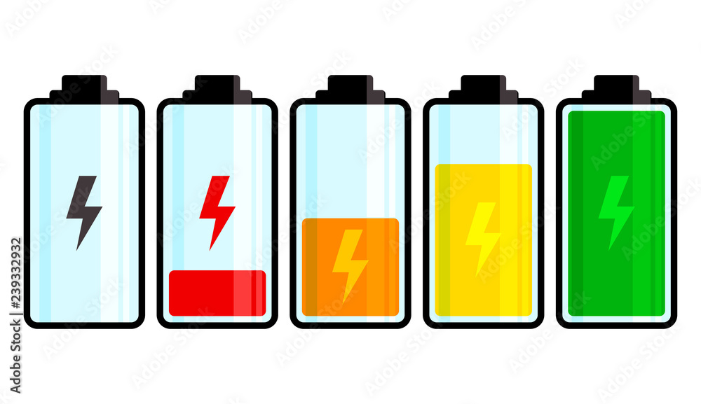 Battery icon. Charge level. Vector illustration