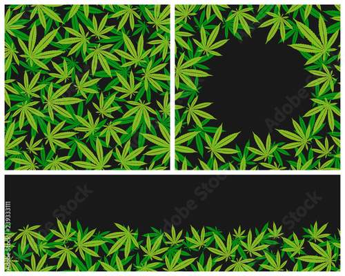 Cannabis, marijuana background. Vector