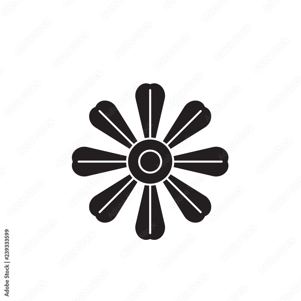Daisy flower black vector concept icon. Daisy flower flat illustration,  sign, symbol Stock Vector | Adobe Stock