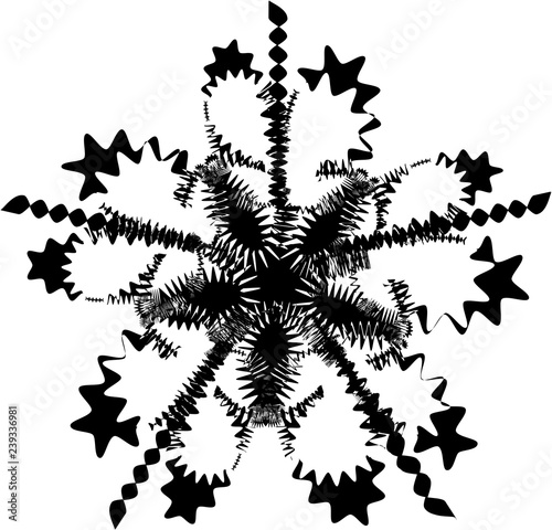 Abstract mandala design. Ornate snowflake.