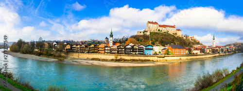 Travel in Germany (Bavaria)-beautiful medieval town Burghausen with longest castle in Europe.