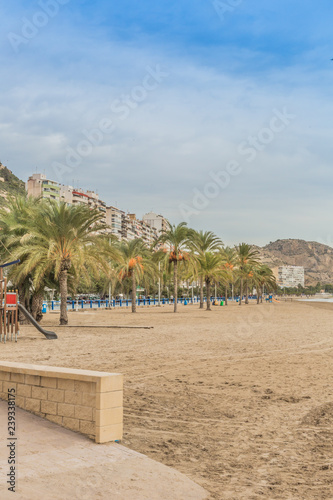 Deserted Beach in Alicante, Spain. Valencia region