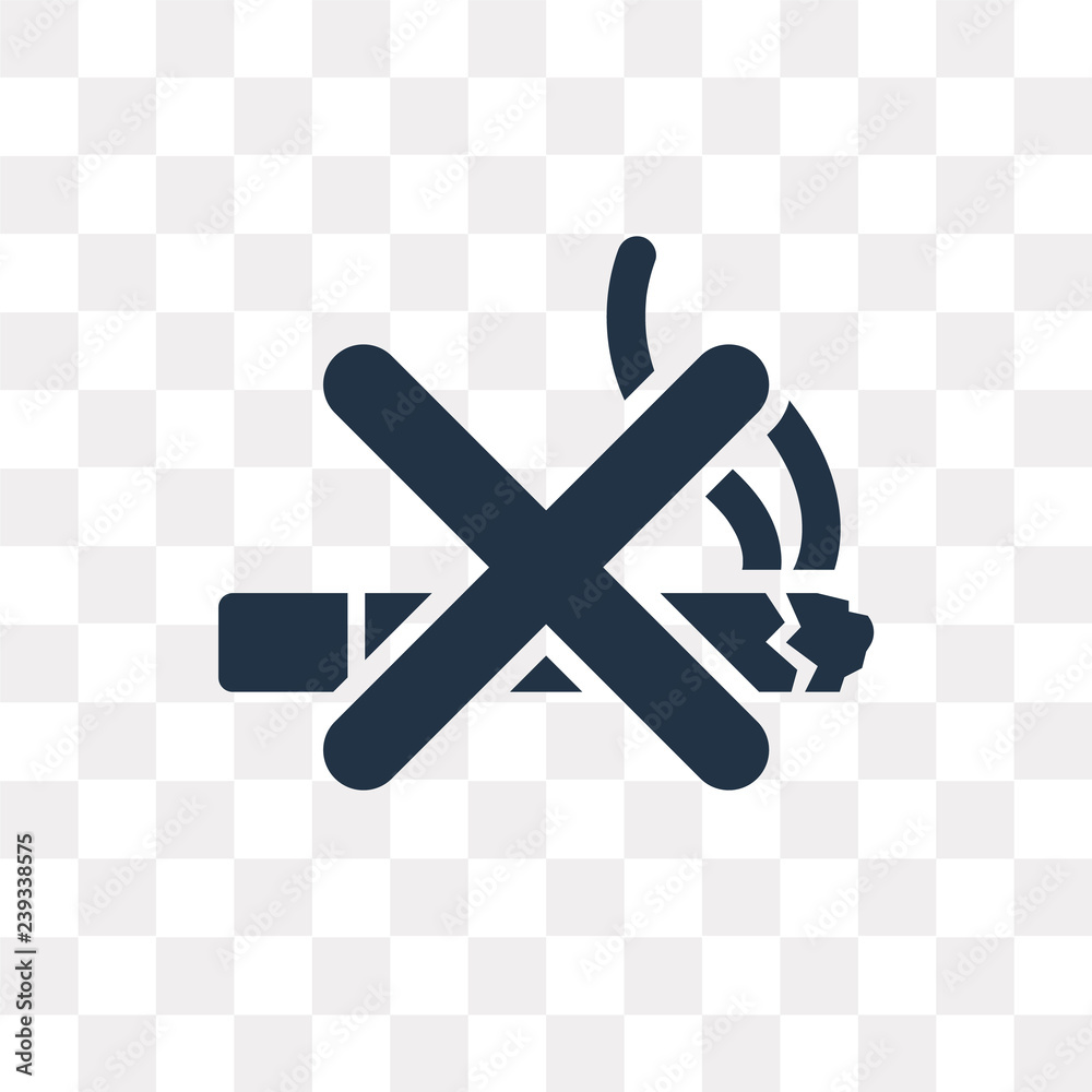 Obraz premium No smoking vector icon isolated on transparent background, No smoking transparency concept can be used web and mobile