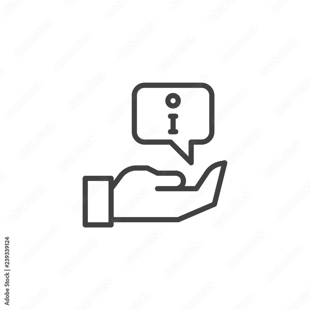 Support service outline icon. linear style sign for mobile concept and web design. Information help hand simple line vector icon. Symbol, logo illustration. Pixel perfect vector graphics Support service outline icon. linear style sign for mobile concept and web design. Information help hand simple line vector icon. Symbol, logo illustration. Pixel perfect vector graphics