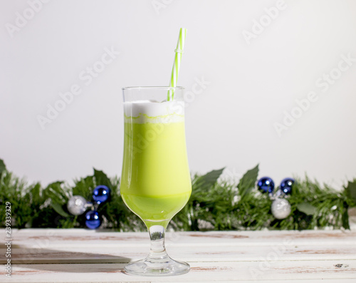New year non-alcoholic and alcoholic drinks for children and adults. Healthy cocktails with vitamins.