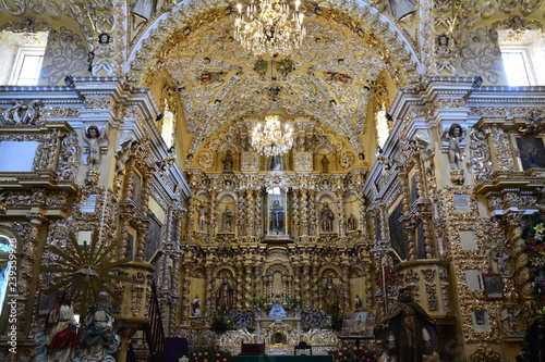 Église Acatepec Puebla Mexique - Colourful Church Acatepec Mexico photo