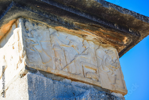 Harpy tomb monument at Xanthos ruins. Turkey. UNESCO world heritage