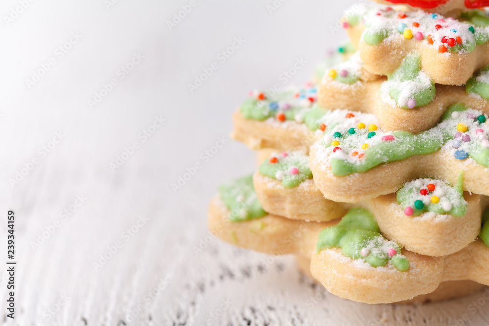 Christmas cookie on a wooden background Christmas cookie on a wooden background