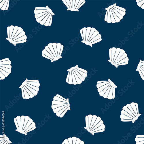 Shell background. Seamless pattern.Vector.                     