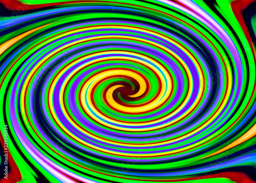 Spiral from colorful lines. Abstract painting - psychedelic pictures.