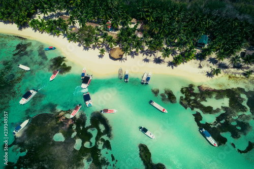 Aerial view of tropical beach, Dominican Republic