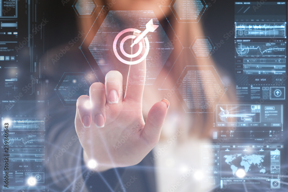 The concept of business, technology, the Internet and the network. A young entrepreneur working on a virtual screen of the future and sees the inscription: The concept of business, technology, the Internet and the network. A young entrepreneur working on a virtual screen of the future and sees the inscription: