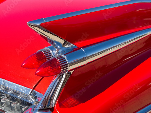 Tail fin and rear lights of 1959 Cadillac Eldorado, Melbourne, Victoria, Australia