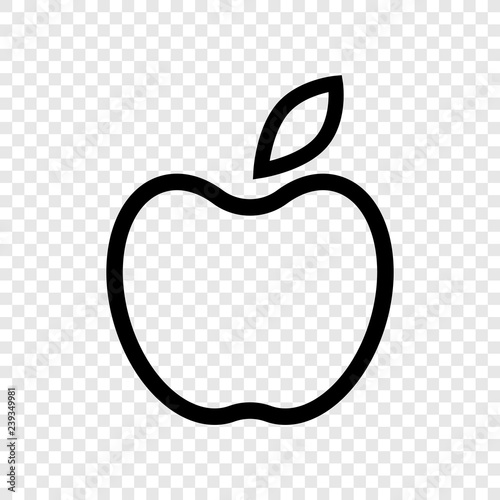 Apple icon vector transparent grid