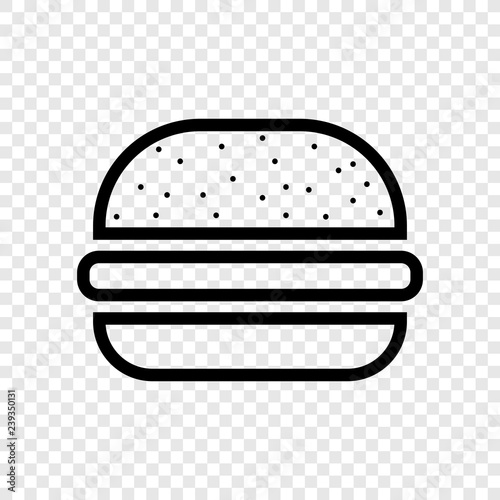 Burger icon, vector transparent grid