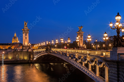Alexandre III bridge in the evening, Paris, France © Tomas Marek