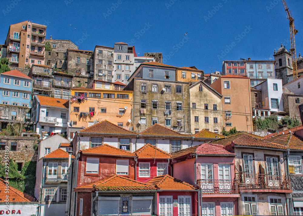 Colorful Neighborhood Hillside, Porto, Portugal