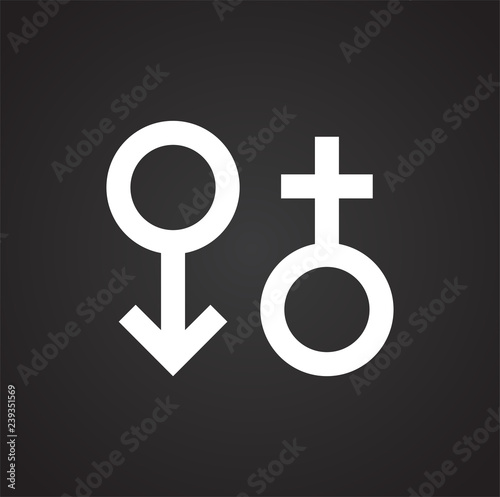 Gender signs icon on black background for graphic and web design, Modern simple vector sign. Internet concept. Trendy symbol for website design web button or mobile app