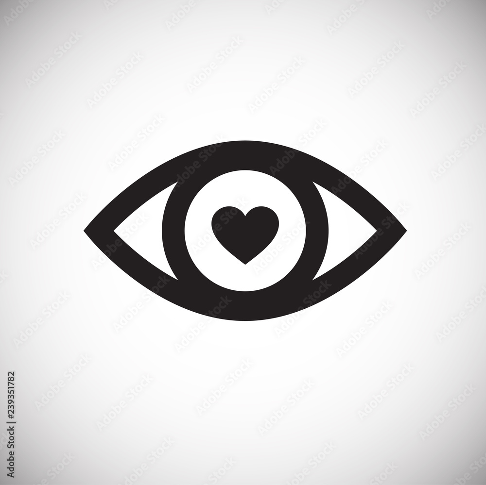 Love eye icon on white background for graphic and web design, Modern simple vector sign. Internet concept. Trendy symbol for website design web button or mobile app