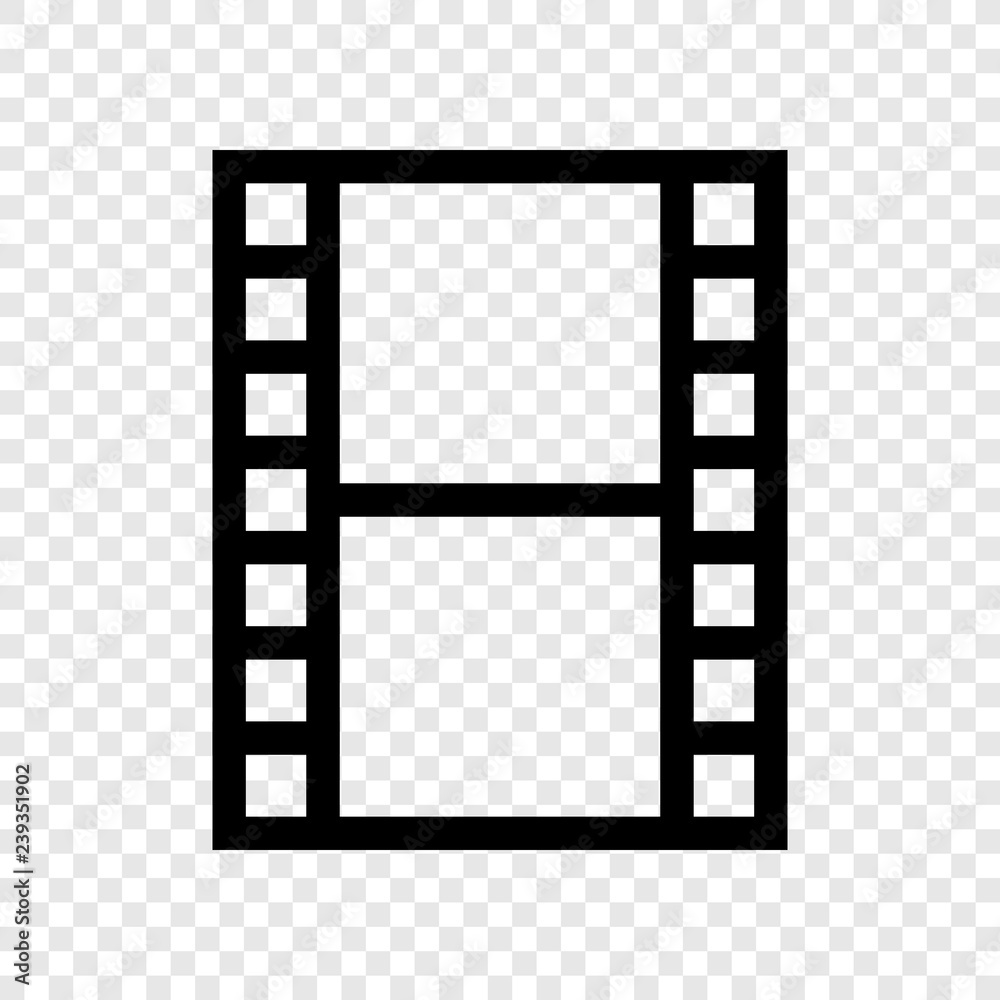 Movie icon vector transparent grid