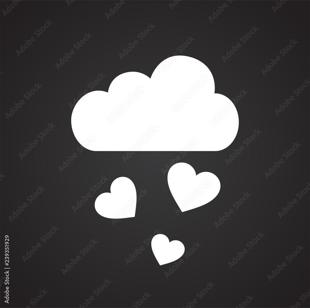Cloud with hearts icon on black background for graphic and web design, Modern simple vector sign. Internet concept. Trendy symbol for website design web button or mobile app Cloud with hearts icon on black background for graphic and web design, Modern simple vector sign. Internet concept. Trendy symbol for website design web button or mobile app
