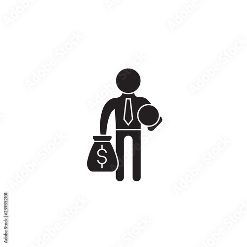 Encashment concept black vector concept icon. Encashment concept flat illustration, sign, symbol