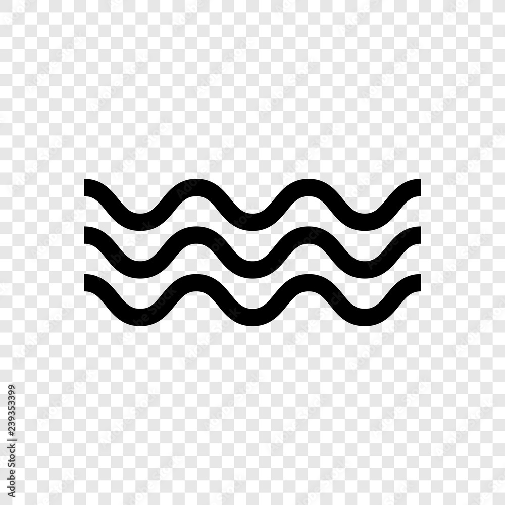 Water waves icon transparent grid