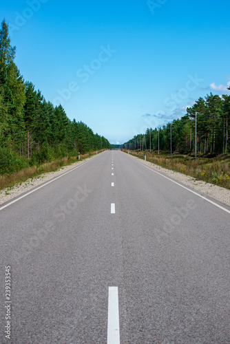 summer asphalt road in perspective