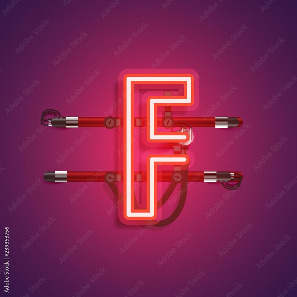 Realistic neon character with wires and console, vector illustration Realistic neon character with wires and console, vector illustration