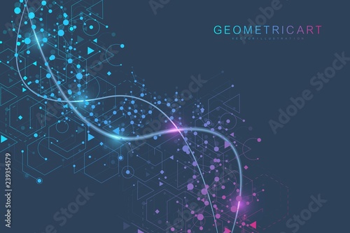 Big Data Visualization Background. Modern futuristic virtual abstract background. Science network pattern, connecting lines and dots. Global network connection vector.
