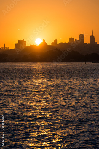 Sunrise over downtown San Francisco, California, USA