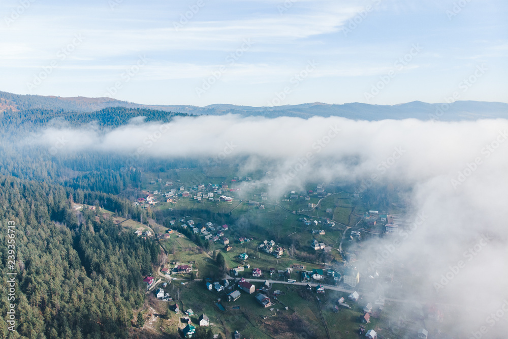 aerial view of ukrainian village in ukraine. aerial view of ukrainian village in ukraine.