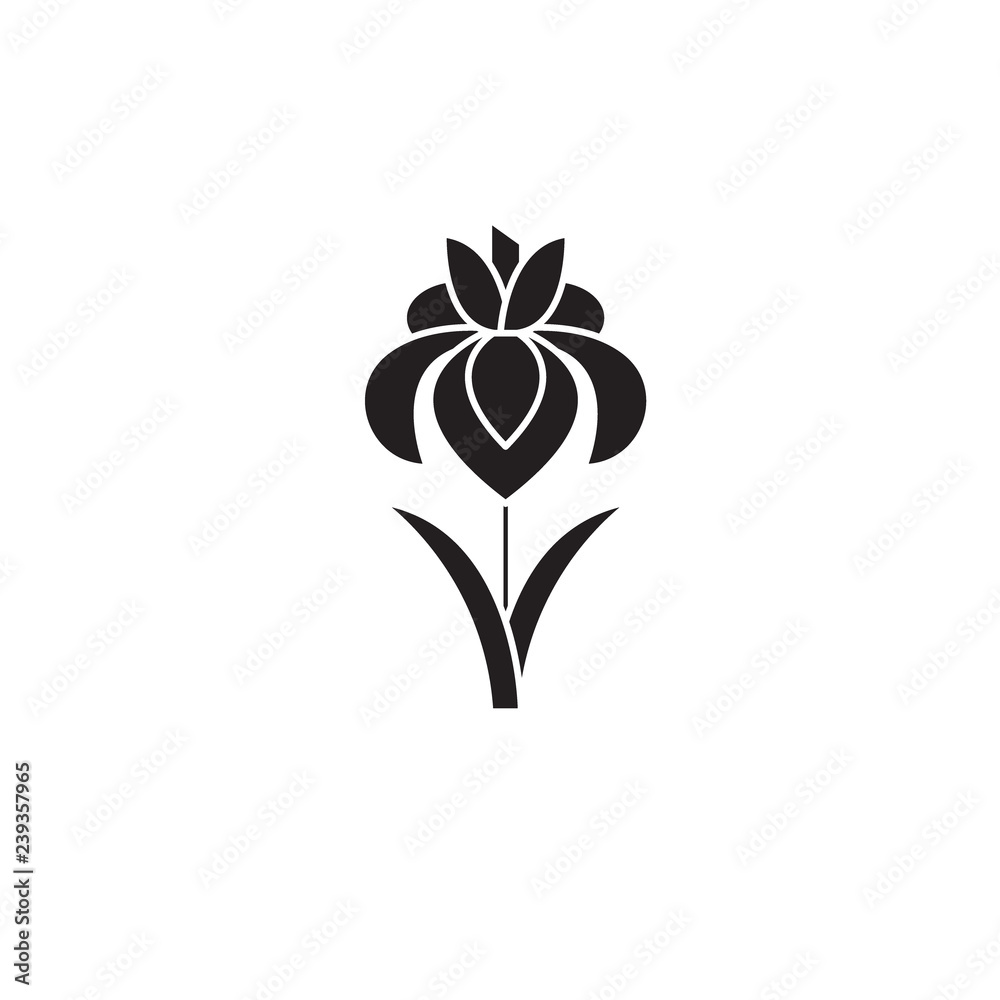 Iris black vector concept icon. Iris flat illustration, sign, symbol