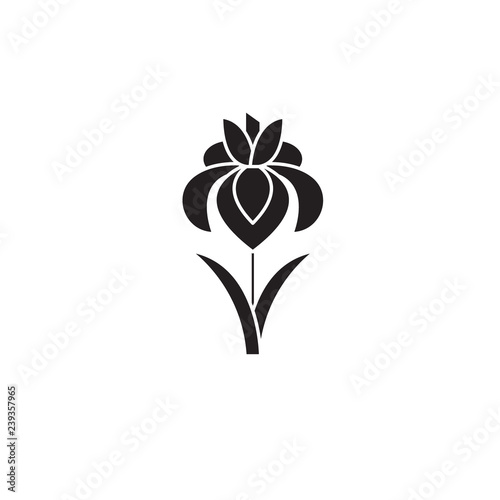 Obraz na płótnie Iris black vector concept icon. Iris flat illustration, sign, symbol w salonie