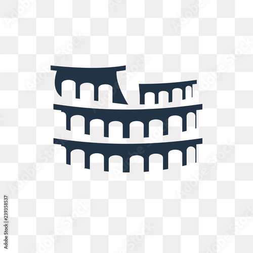 Colosseum vector icon isolated on transparent background, Colosseum  transparency concept can be used web and mobile