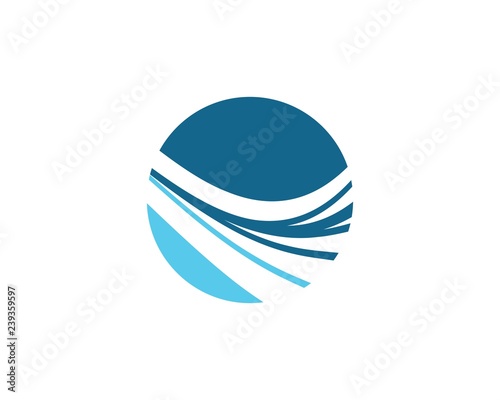 Water wave logo illustration