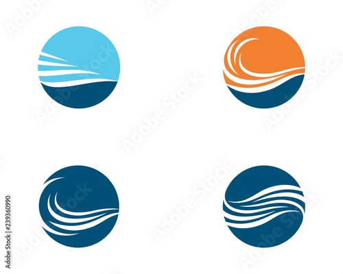 Water wave logo illustration