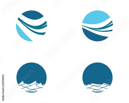 Water wave logo illustration