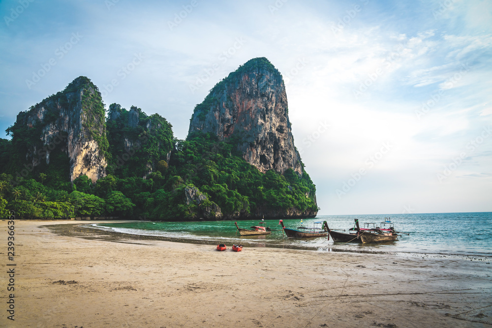 Beautiful Tropical Beach PP Island, Krabi, Phuket, Thaialnd blue ocean background Summer view Sunshine at Sand and Sea Asia Beach Thailand Destinations 