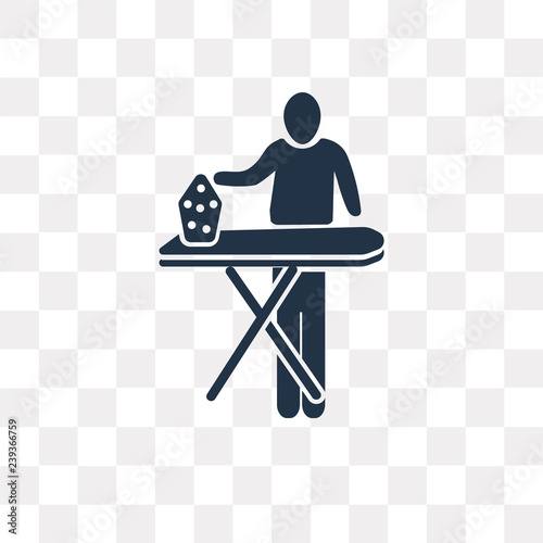 Man Ironing vector icon isolated on transparent background, Man Ironing  transparency concept can be used web and mobile