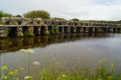 Clapper Bridge over Carrownisky River, Ireland County Mayo Killeen Bunlahinch photo