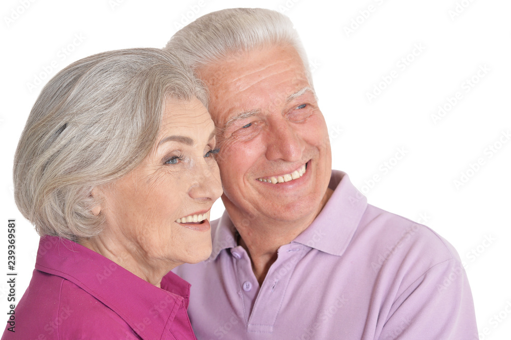 Happy senior couple isolated on white background Happy senior couple isolated on white background