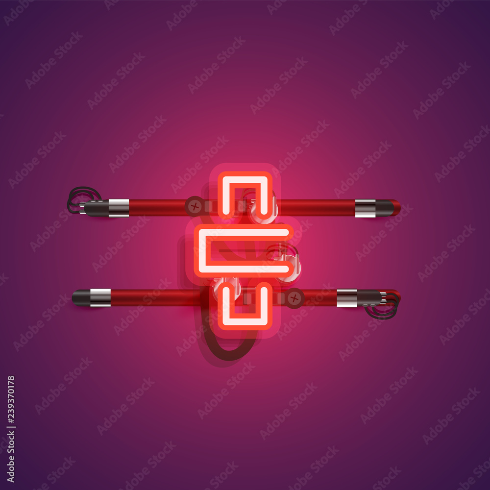 Realistic neon character with wires and console, vector illustration Realistic neon character with wires and console, vector illustration
