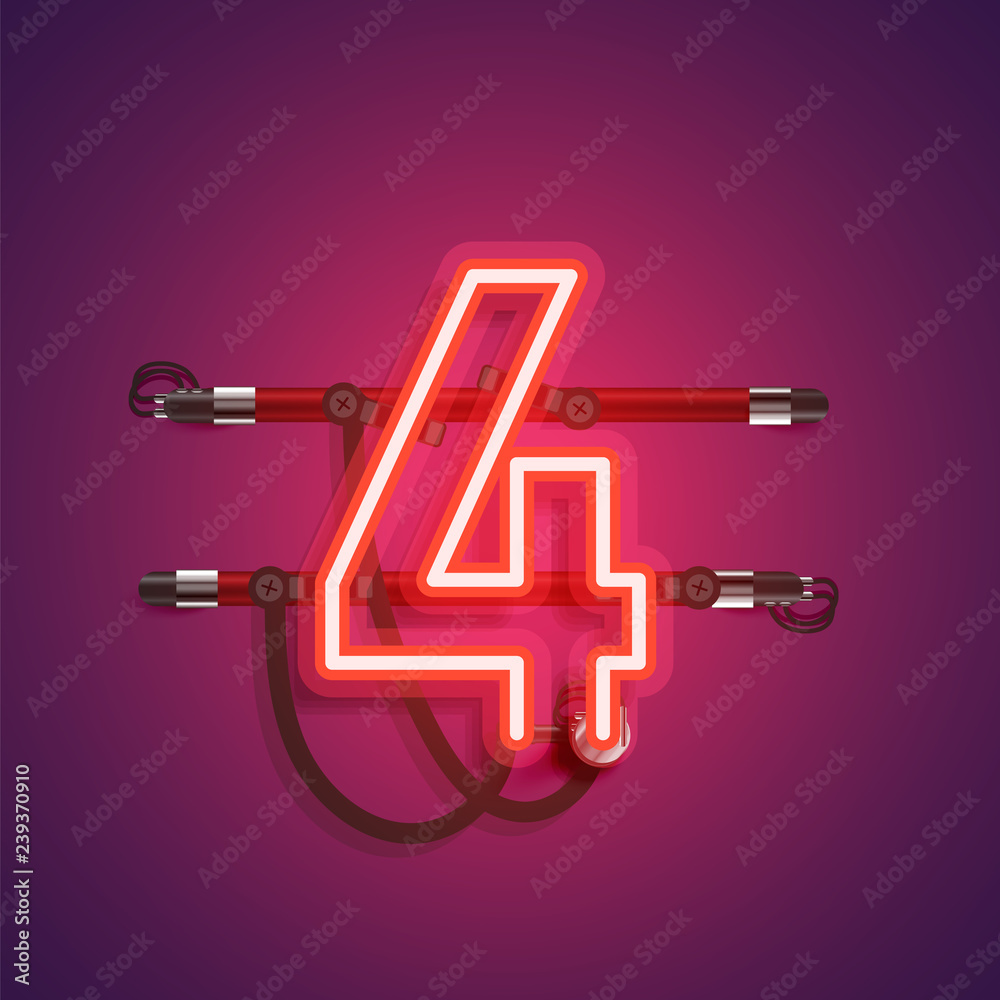 Realistic neon character with wires and console, vector illustration Realistic neon character with wires and console, vector illustration