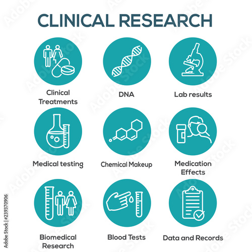 Medical Healthcare Icons with People Charting Disease or Scientific Discovery New Employee Hiring Process icon set