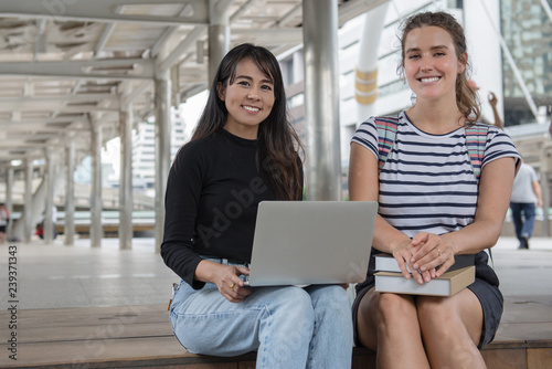 Career advisor with her student