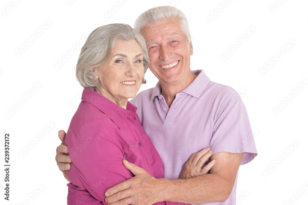Happy senior couple isolated on white background Happy senior couple isolated on white background